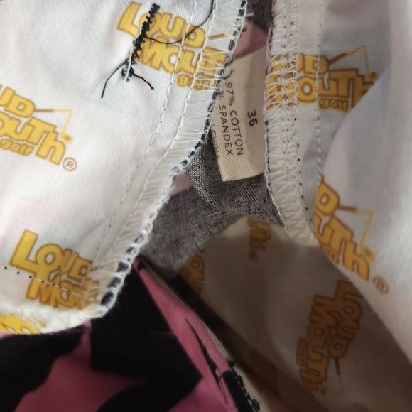 LOUD MOUTH Mens Golf Shorts Size 36 Houndstooth Pink Black - Picture 5 of 7